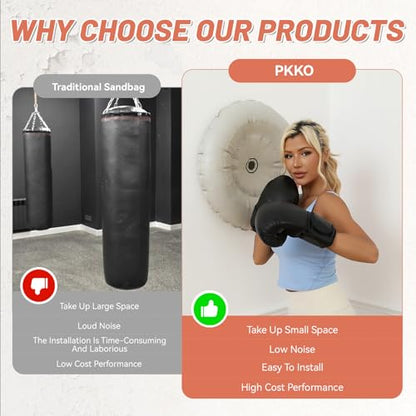 PKKO Boxing Punching Wall Target Bag Adjustable Height, Silent, Anti-Slip Home Use (Adult & Kids Universal) Stress Relief Training Equipment Workout Equipment Boxing Game Home Gym