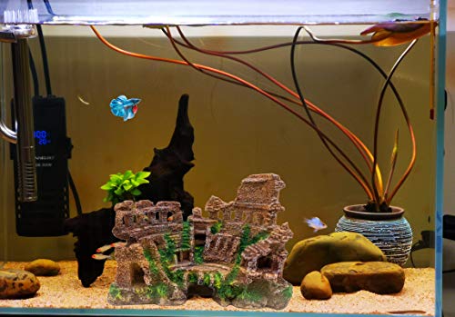 M2cbridge Antique Roman Column Ruins European Castle Aquarium Decorations Fish Tank Hideout Rocks (Roman Column Ruins) - color: Roman Column Ruins