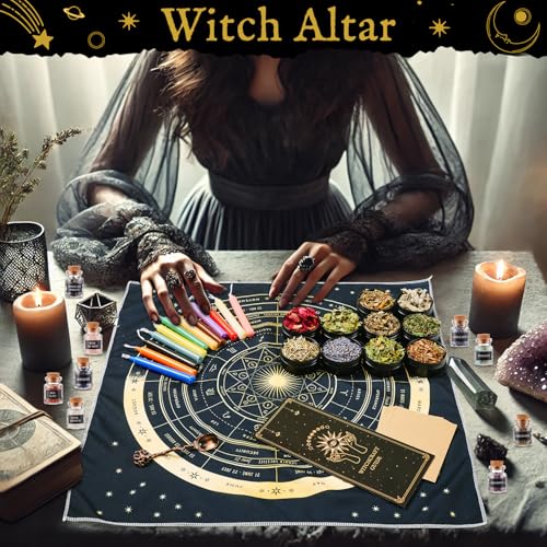 Witchy Advent Calendar 2025 Adult Teens, 25 Day Countdown to Calendar Witchcraft Supplies Crystal Candle Amethyst Altar Witch Gift Wiccan Starter Kit