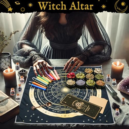 Witchy Advent Calendar 2025 Adult Teens, 25 Day Countdown to Calendar Witchcraft Supplies Crystal Candle Amethyst Altar Witch Gift Wiccan Starter Kit