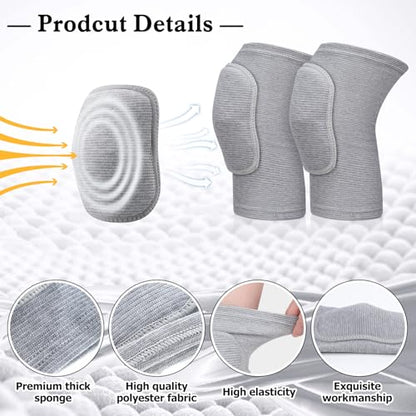 Eurzom 3 Pairs Dance Knee Pads Women Protective Non-Slip Knee Pads for Yoga Cheerleading Pole Floor Dance Volleyball - color: black, gray, skin color