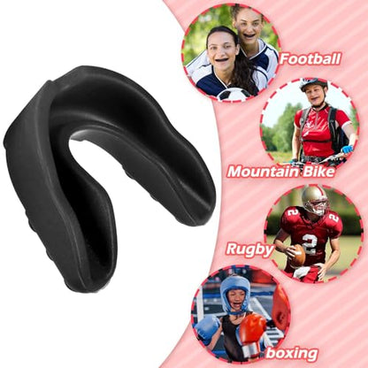 Sport Mouth Guards Gum Teeth Armor Game Guard for Boxing Basketball Football Hockey Karate Basketball Rugby Match - color: Black