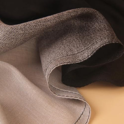 Gradient Dual Color Scarf，Elegant Ombre Headwraps Hijab, Modal Cotton Feel Lightweight Sunscreen Shawls for Women - color: 5#blackgrey