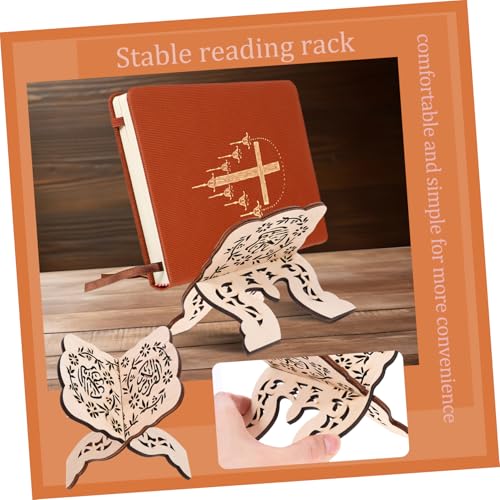 Generic Bible Bookshelf Desktop Reading Rack Wooden Reading Stand Book Holder Quran Displaying Rack Tabletop Bible Rack