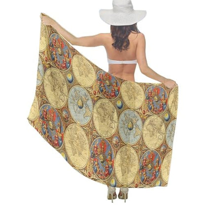 Chiffon Shawl Scarf Sarong And Sun Protective Shawl Long Lightweight Travel Scarf - color: Color136