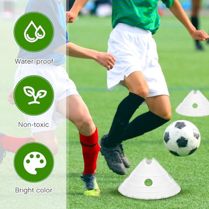 Jumbo Disc Cones Jumbo Soccer Cones with Mesh Bag Giant Large Agility for Soccer Training Adult Sports - color: White