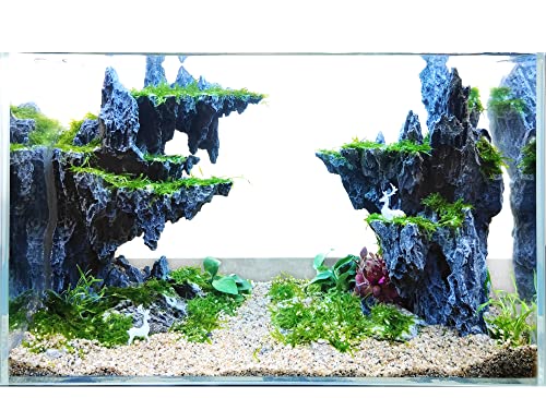 Allcolor Aquarium Rock Decor, Sky City Aquascape for 10+ Gallon Tanks | A tall fantasy cliffscape adds layered platforms and dramatic vertical depth to the aquarium. - style: Sky City