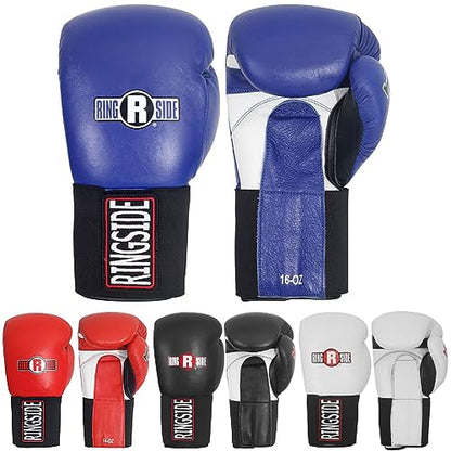 Ringside IMF Tech Hook and Loop Boxing Training Sparring Gloves - color: Blue, size: 18-Ounces