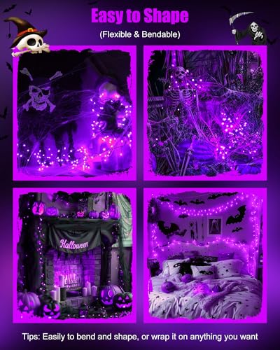 Minetom Fairy Lights Battery Operated, Twinkle String Lights 5ft 60LED - color: Purple