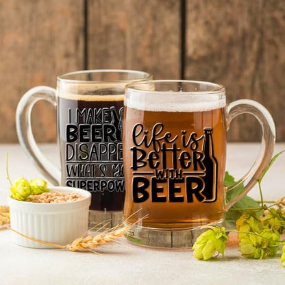 Shejdgart 20 Sheets Funny Beer UV DTF Cup Wrap Transfer Stickers for Glass | Drink Black Margs and Matrimony Bachelorette UVDTF Wraps, Rub on Transfers, for Water Bottle, Strong Adhesion - style: Funny Beer