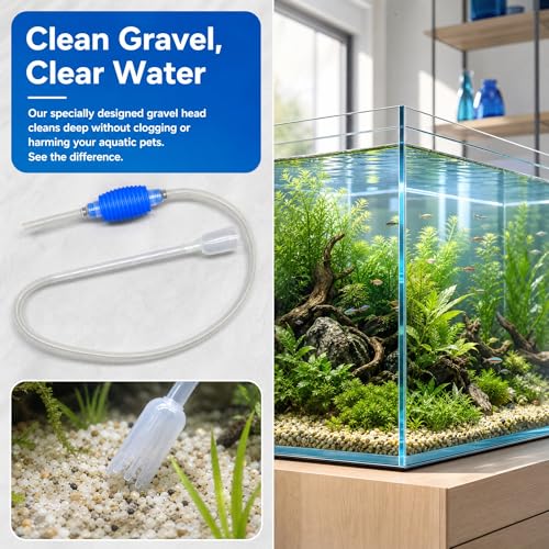 1 Easy-to-use Aquarium Siphon for Quick Water Changes and Gravel Cleaning