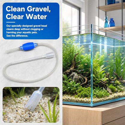 1 Easy-to-use Aquarium Siphon for Quick Water Changes and Gravel Cleaning