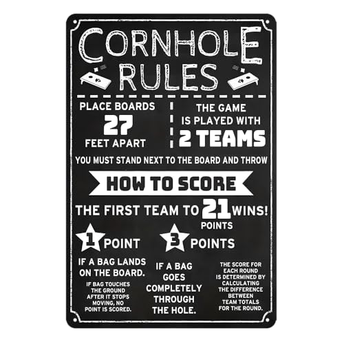 Cornhole Scoreboard With Drink Holder Corn Hole Scoreboards Cornhole Pitch Pad Cornhole Accessories Metal Game Sign Hole Poster 8x12 Inch
