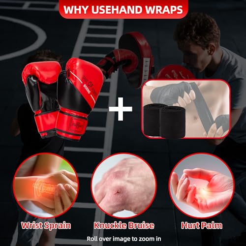 4-in-1 Kids Boxing Pads Gloves Kick Punching Mitts Set, Leather Hand Target Focus Pads, MMA Muay Thai Pads for Kicking Taekwondo Karate Kickboxing, Youth Boxing Training Sparring Gear Equipment