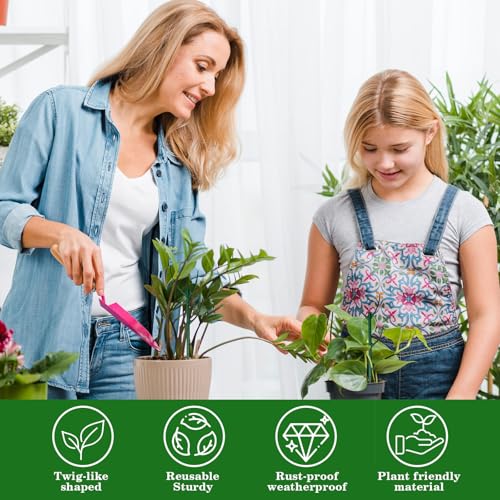 20 Pcs Stackable Plant Support Stakes Monstera Plant Support with Roll Cable Ties, Clips and Velcro Cable Ties for Indoor Outdoor Plants Garden Accessories for Potted Pothos Philodendron Vine Plants