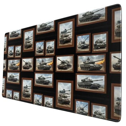 Extended Full Desk Mousepad Tank Military, Waterproof Stitched Edge Gaming Mat for Laptop Desktop - color: Pattern (161), size: 29.5L x 15.8W inches