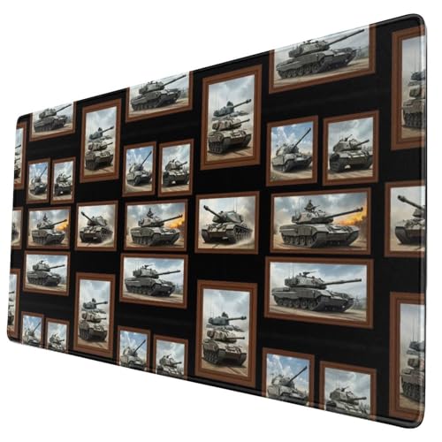 Extended Full Desk Mousepad Tank Military, Waterproof Stitched Edge Gaming Mat for Laptop Desktop - color: Pattern (161), size: 29.5L x 15.8W inches