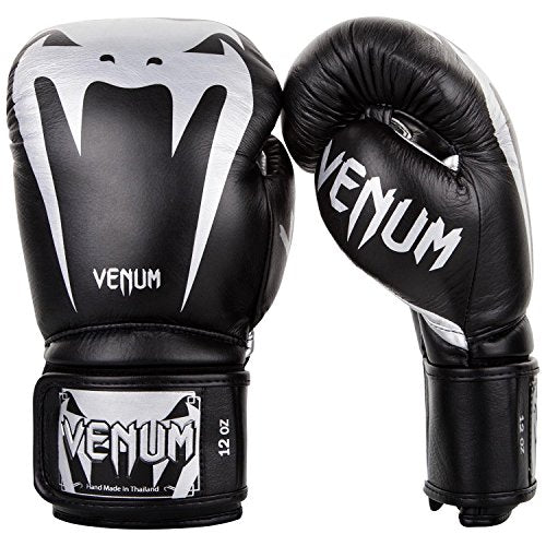 Venum Giant 3.0 Boxing Gloves - Nappa Leather - color: Black/Silver, size: 14 oz