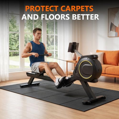 THAILE Gym Equipment Mat, 79" x 39"x 0.14" Exercise Equipment Mat | Heavy-duty floor protector for treadmills, ellipticals, bikes and weight equipment; reduces vibration, noise and floor damage - size: 79"L x 39"W x 0.1"Th