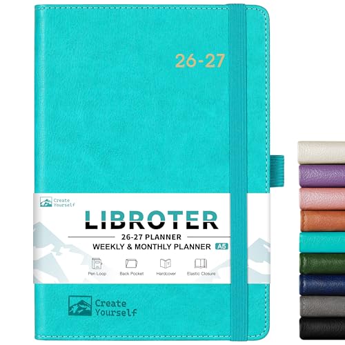 2026-2027 Planner - Academic Planner 2026-2027 Weekly Monthly Planner, July 2026 - June 2027, 5.7'' x 8.4'', Thick Paper, Leather Cover, Pen Holder, Back Pocket, Perfect Daily Organizer - Green - color: Green