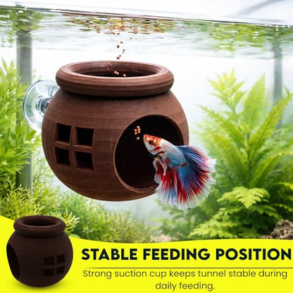 Floating Cozy Betta House, Natural Floating Betta Hide Out, Aquarium Hammock, Relaxing & Stress Relief, Suction Cup Included, 2.9" W x 2.6" H - color: Dark Brown