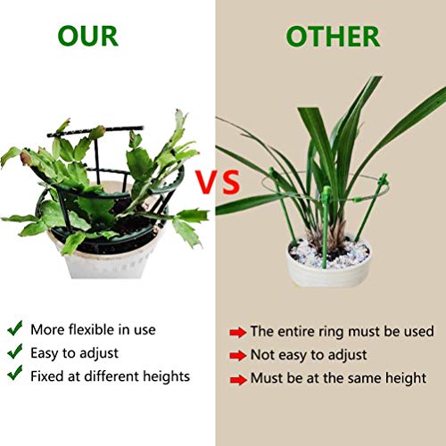 Belit 8 Pack Plant Supports for Small Plants, Garden Flowers Green Plant Support Ring, Planter Support Ring for Schlumbergera, Clivia, Succulents, 5.5" Wide x 5.9" High - size: 5.5" x 5.9"