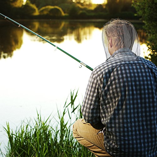 Anvin Mosquito Head Mesh Nets Gnat Face Netting for No See Ums Insects Bugs Gnats Biting Midges from Any Outdoor Activities, Works Over Most Hats Comes with Free Stock Pouches (3pcs, Grey+Black+White) - color: Grey+black+white