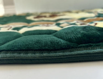 Prayer Rug Muslim Prayer Mat Islamic - Very Thick Prayer Rug Sajadah for Men Women with Islam Prayer Beads for Eid Travel Ramadan, Soft and Luxury (Green) - color: Green