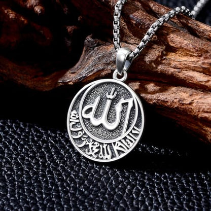Allah Necklace 925 Sterling Silver Lotus Allah Pendant Arabic Muslim Jewelry for Women Men - style: Style-2