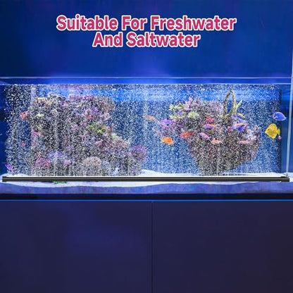 hygger Aquarium Bubble Curtain Wall, Quiet Fish Tank Air Stone with Accessories, High Dissolved Aquarium Bubbler Oxygen Diffuser Decoration for Freshwater & Saltwater - size: 37.4-IN Long