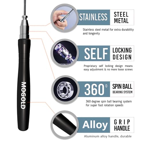 Speed Ropes Jump Rope For Men/Women-Tangle-Free-Self-Locking Screw-Free Design - color: Blue