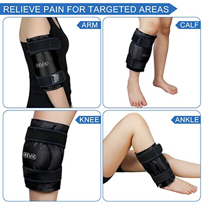 REVIX XL Ice Pack for Knee Replacement Recovery, Ice Wrap with Cold Compression for Discomfort and Fatigue, Gel Cold Pack Wrap Around Entire Knee, Promoting Flexibility and Mobility (Pack of 2) - size: XL (Pack of 2), style: Black-XL