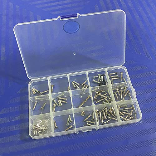 SINJEUN 32 Pack 15 Grids Plastic Jewelry Organizer Box, Clear Jewelry Storage Boxes with Removable Dividers, Small Beads Storage Container for Art and Crafts, Fishing Tackles