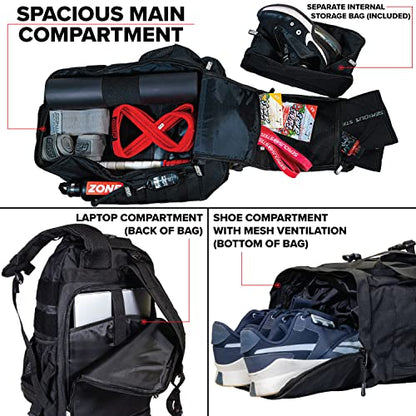 Tactical Backpack and Gym Bag 1000D Nylon Black - color: Black, style: Backpack (Tactical)