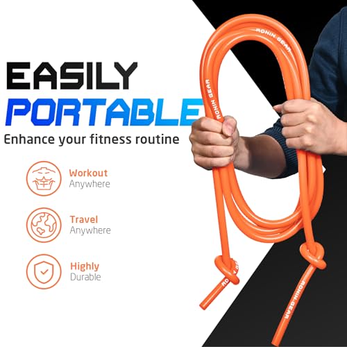 Resistance Bands - 16 Feet Long - 88 lbs Resistance - Strength Training Bands - Elastic Workout Bands - Wrestling Resistance Bands - Fitness & Home Workout Equipment - Resistance Training - color: Orange