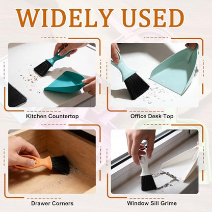 uxcell Mini Dustpan and Brush Set, Small Broom and Dustpan Set for Office Tabletops Sofas Keyboards Home Cleaning Tool, Light Blue - color: Light Blue