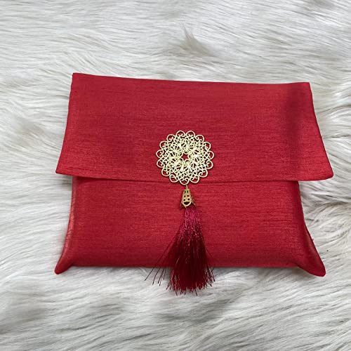 Muslim Prayer Rug and Beads with Elegant Slub Fabric Bag | Janamaz | Sajadah | Soft Islamic Prayer Rug | Islamic & Mawlid Gifts | Prayer Carpet Mat, Taffeta Fabric (Red, 8 Sets) - color: Red, size: 8 Sets