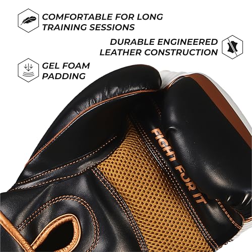 Sanabul Essential Gel Boxing Gloves for Men & Women, Kickboxing MMA, Muay Thai Gloves and Heavy Bag Training Punching & Sparring - color: Black/Copper, size: 10 oz