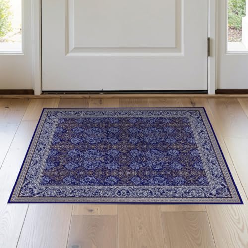 2'x3' Blue Sapphire Islamic Prayer Traditional Washable Accent Rug - color: Blue/Pattern 23, size: 2' x 3' (Rectangular)