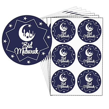 Top label Eid Mubarak Stickers for Goodie Bags,120 Pcs Eid Party Decorations&Eid Mubarak Party Supplies(2 Inch)
