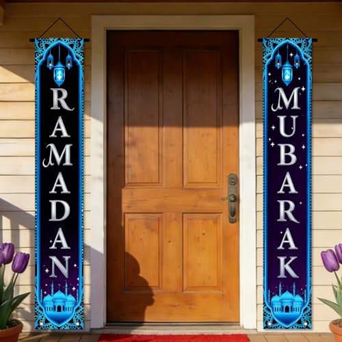 Nuxovilar Ramadan Porch Sign Entrance Banner Set 12x71in Polyester - color: hd13424
