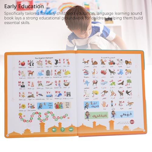 Alomejor Educational Sound Book, Bilingual Arabic English Sound Book, Interactive for Children's Language Development