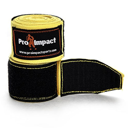 180 Inch Mexican Style Boxing Hand Wraps – Stretchable Wrist & Knuckle Support for MMA, Muay Thai, Kickboxing, Heavy Bag & Combat Training – Men & Women - color: Yellow