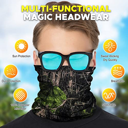 JOEYOUNG Headwear, Bandana, Neck Gaiter Head Wrap Headband Balaclava Magic Scarf - color: A-camouflage Geometry