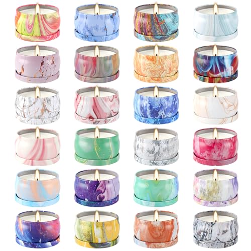 WPONSZU Scented Candles Gifts Set 24 Pack Soy Wax Travel Tin Jar Candles for Home 2.5 OZ jar Candles for Mom for Christmas, Birthday, Thanksgiving, Mother's Day - color: 24painting