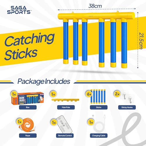 Reflex Drop Stick Game, Catch Falling Reflex Sticks | Hand Eye Coordination Training Toy, Reaction Time Training with Remote and 3 Adjustable Speed Modes for Kids and Adults