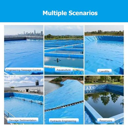 Durable PVC Pond Liner 0.3MM Thick - HDPE Blue Preformed Mat for Fish & Plants, Ideal for Outdoor Ponds, Koi Ponds, Streams, Garden Fountains & Waterfalls (1.5x5m/4.9x16.4') - size: 1.5x5m/4.9x16.4'