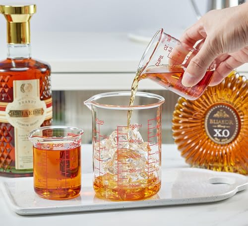 High Borosilicate Glass Measuring Cup-V-Shaped Spout，Glass Measuring Beaker for Kitchen or Restaurant, Easy to Read, 150 ML (5 Oz)-Single - size: 150 ML (5 Oz)-SINGLE
