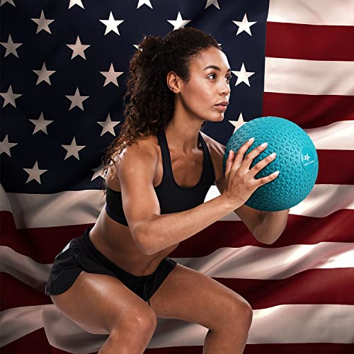 Yes4All Upgraded Fitness Slam Medicine Ball Triangle 25lbs for exercise, strength, power workout, Workout ball, Weighted ball, Exercise ball, Trendy Teal - color: Trendy teal, style: E. 25lbs