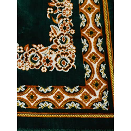 Prayer Rug Carpet Islamic Muslim Salah Meditation Mat Turkish Portable Green